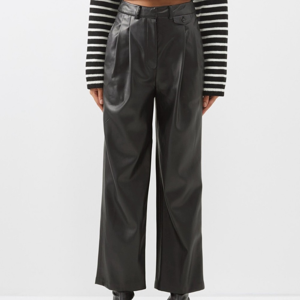 The Frankie Shop Pernille pleated faux-leather trousers